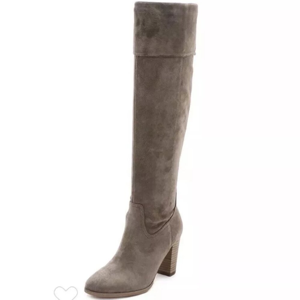 Sigerson Morrison NEW Boots Over-The-Knee Cuffed Tall Heel Suede Women's 11